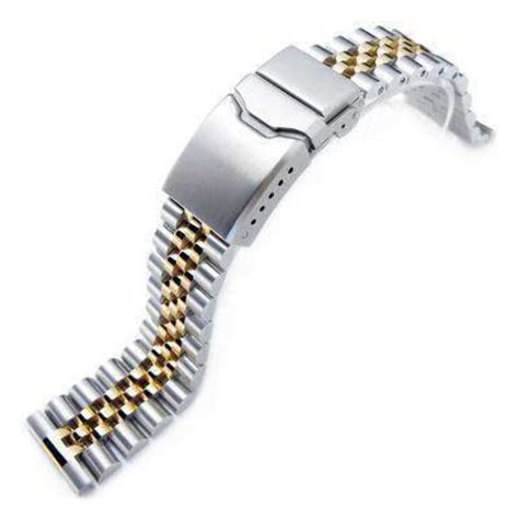 Buy 22mm Super Jubilee 316L Stainless Steel Watch Band Button Chamfer ...