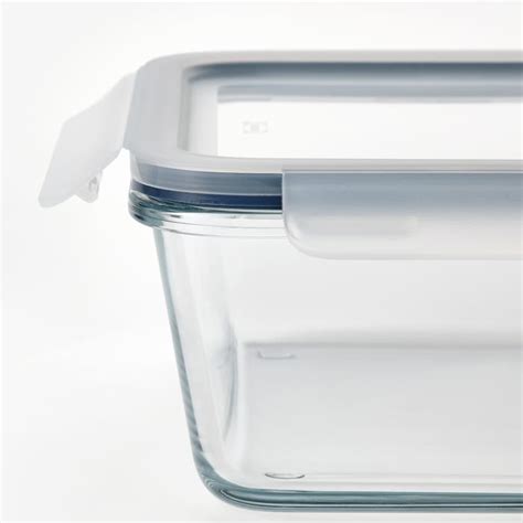 IKEA 365+ food container with lid, rectangular glass/plastic, 1.0 l (34 ...