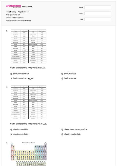 50+ Naming Ionic Compounds worksheets for Class 7 on Wayground | Free ...