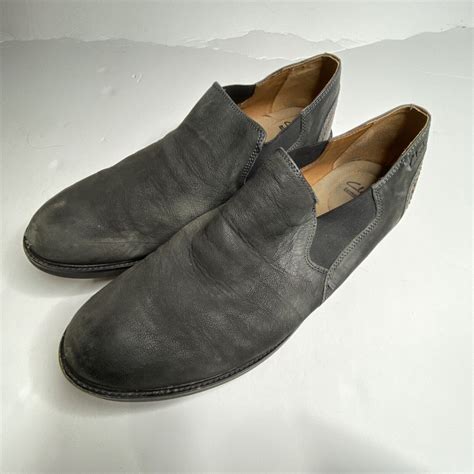 CLARKS Men’s 13 M Matte Black Leather Slip On Shoe - Gem