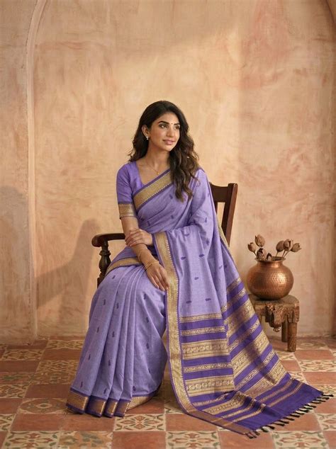 Lavender Kalyani cotton saree – Rangvarsha Sarees