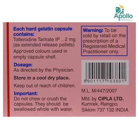 Terol LA-2 Capsule 10's Price, Uses, Side Effects, Composition - Apollo ...