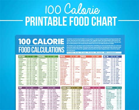 100 Calorie Digital Food Calcuations Chart for Nutrition Food Journal Diet Diary, IIFYM ...