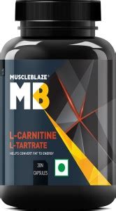 MUSCLEBLAZE L-Carnitine L-Tartrate, 500mg L-Carnitine, Helps Convert ...
