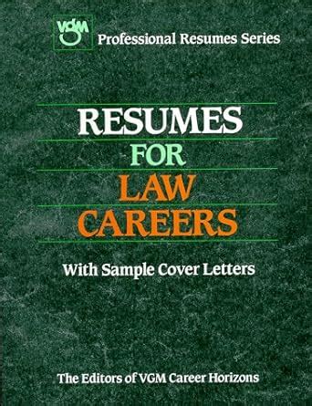 Buy Resumes for Law Careers (VGM Professional Resumes Series) Book ...