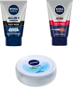 NIVEA Men All in One Charcoal Face Wash 100 ml , Acne Face Wash 100 ml ...