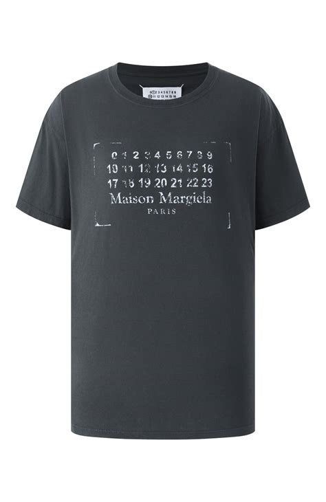 Женская темно-серая хлопковая футболка MAISON MARGIELA купить в ...