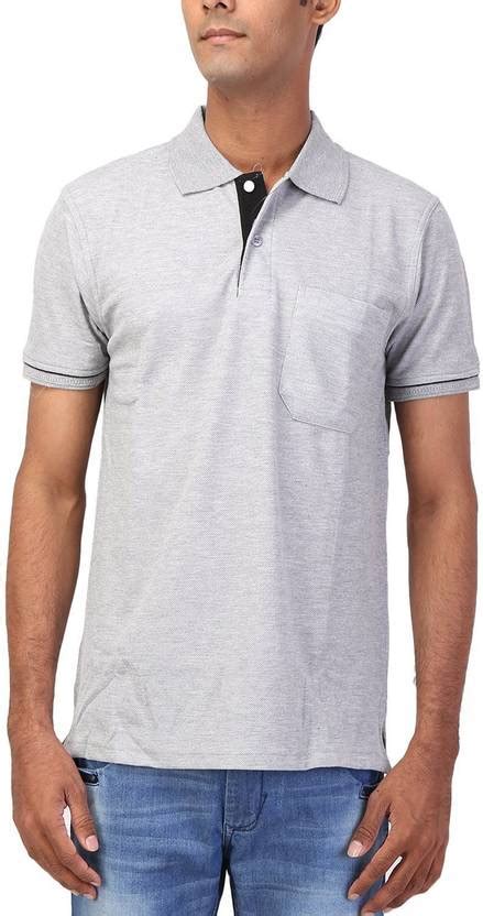 CNC Solid Men Polo Neck Grey T-Shirt - Buy GREY CNC Solid Men Polo Neck ...