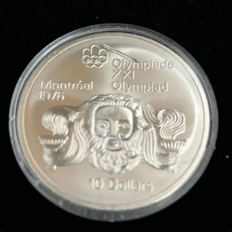 Royal Canadian Mint 1976 Montreal Olympics $10 Dollar Silver Coin (1. ...