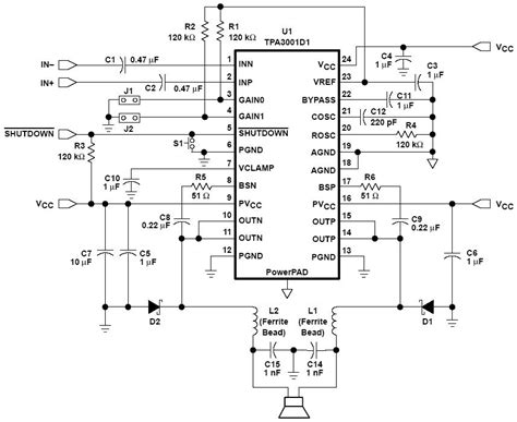 TPA3001D1EVM: Class D, 20W x 1 @ 8 Ω