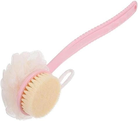 Smart Hubb Long Handle Bath Brush with Mesh Sponge, Soft Bristles ...