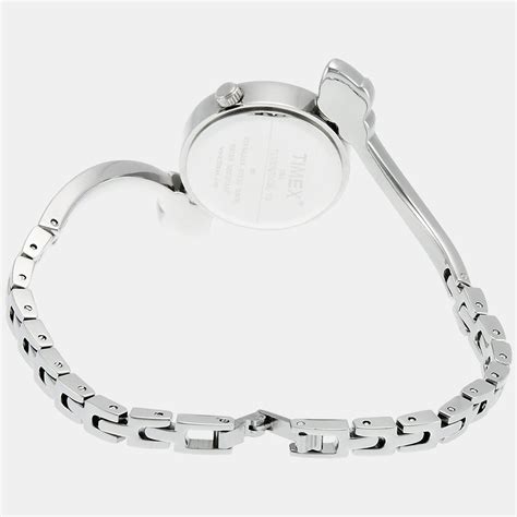Timex Bangled Women Quartz Silver Dial Analog Stainless Steel Watch ...
