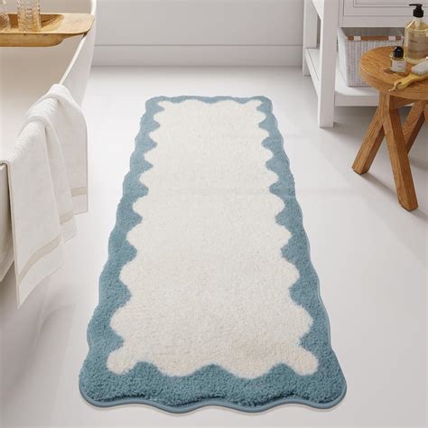 Amazon.com: Uphome Bathroom Runner Rug, Blue Long Water Absorbent Cute ...
