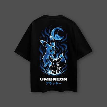 Umbreon Oversized Black T-Shirt for Unique Streetwear Lovers | Vlack ...