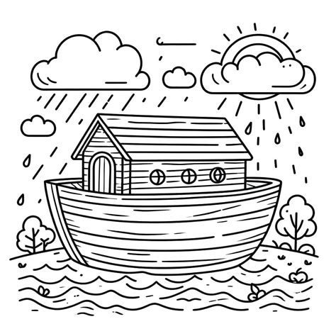 Easy Noahs Ark Coloring Page Coloring Pages/noah Ark Preschool Coloring ...