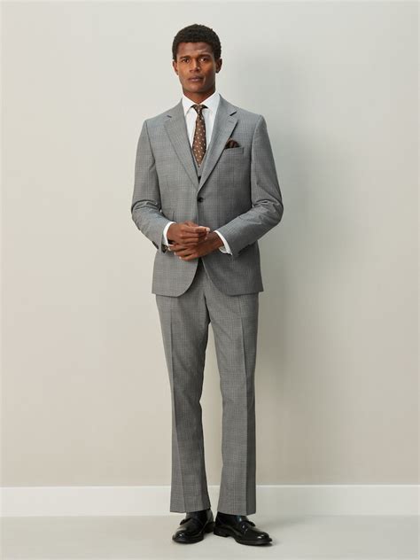 Buy Grey Slim Ft Check Suit Trousers from Next India