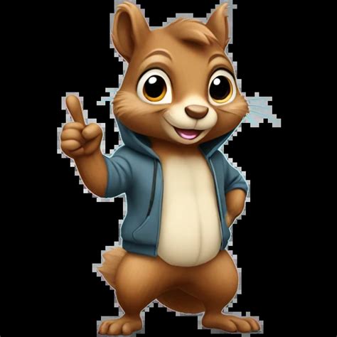 Squirrel in hoodie flipping the bird emoji | AI Emoji Generator