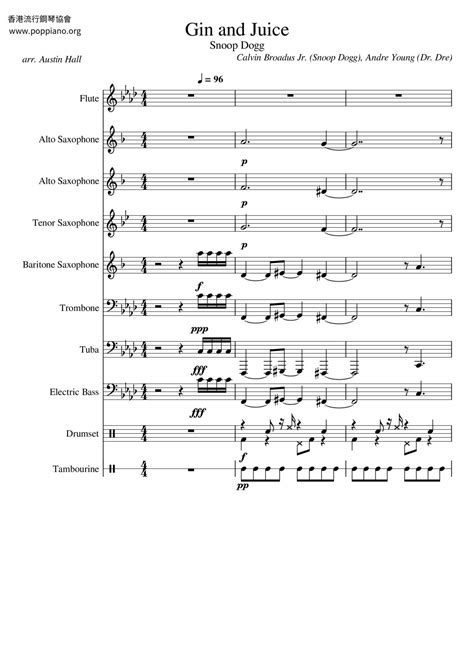 Snoop Dogg-Gin And Juice Sheet Music pdf, - Free Score Download ★