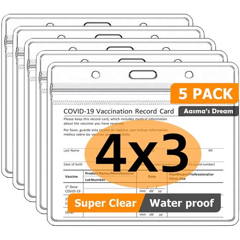 5 Pack Vaccine Card Holder 4x3 inches Immunization India | Ubuy