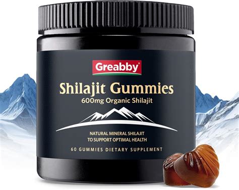 Amazon.com: GREABBY Shilajit Gummies 600mg, Shilajit Supplement, Shilajit for Men & Women, 85 ...