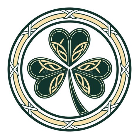 Celtic Shamrock Emblem with Intricate Knotwork and Ornate Circular ...