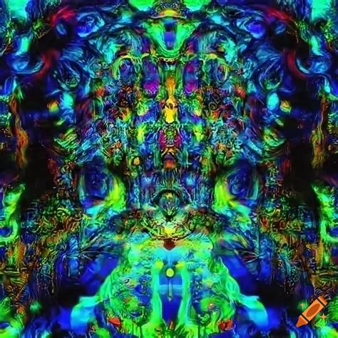 Psychedelic mushroom art with vibrant colors on Craiyon