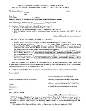 Aadhaar Linking Form for DBT Benefits - Fill Out, Sign & Share Online ...