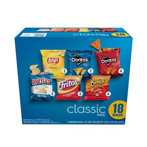 Frito-Lay Snacks Classic Mix Chips Variety Pack, Doritos, Lay's Ruffles ...