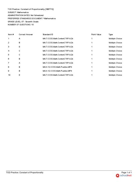 Constant of Proportionality Answer Key 的图像结果