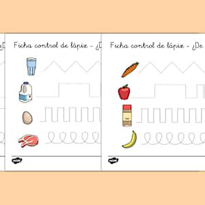 Fichas de motricidad fina: ¿De dónde viene la comida?