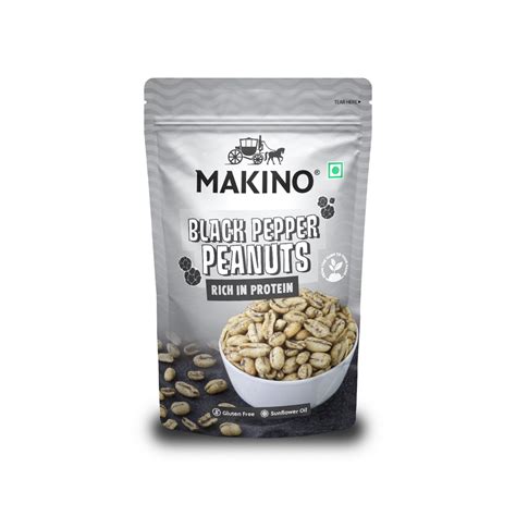 Makino Roasted Peanuts (Each 150 gm) (Pack of 4) (Black Pepper ...