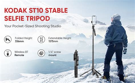 Kodak ST10 Stable Selfie Tripod with Wireless Remote Control | 1575mm ...