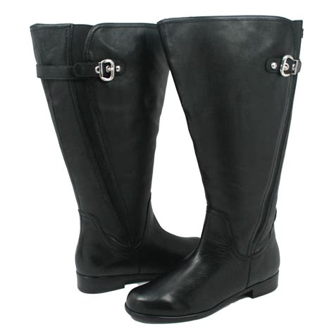 Rose Petals Trudy-2 Super Queen Wide Calf Black Leather [R] - $289.99 ...