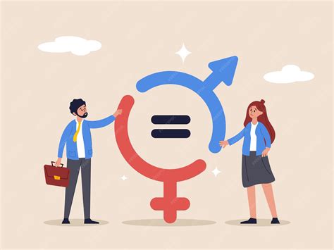 Premium Vector | Gender equality concept man and woman equal balance and diversity in workplace