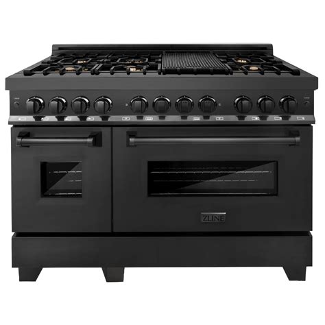 ZLINE 48-Inch Dual Fuel Range with 7 Gas Brass Burner and 6.0 Cu.ft. E