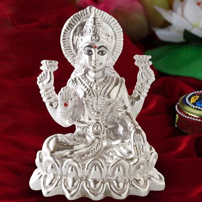 Silver Maa Laxmi statue Hallmark certified ~ caratcafe – CaratCafe