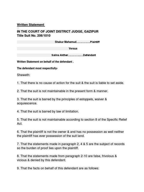 Written Statement Examples 的图像结果