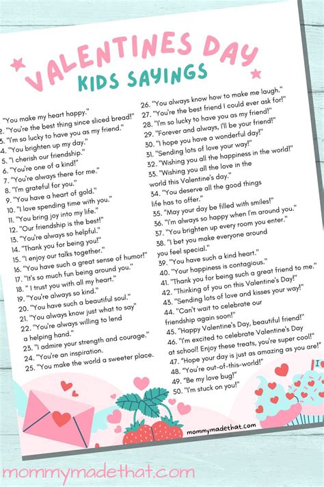 Children's Valentine Quotes at Molly Nielsen blog