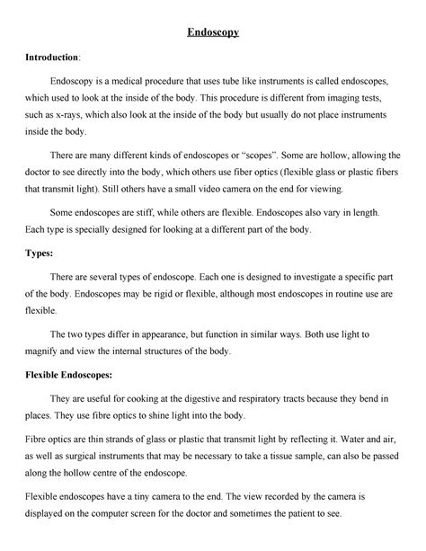 Endoscopy - Endoscopy Introduction: Endoscopy is a medical procedure ...