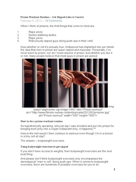 Image result for Prison Exercise Program