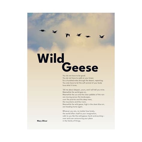 Mary Oliver Wild Geese Poem Art Print You Do Not Have to Be Good ...