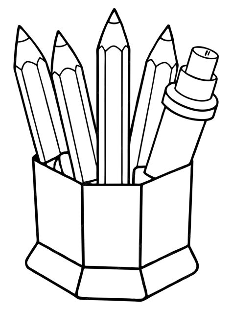 Pencils and crayons coloring pages creative fun for kids and adults ...