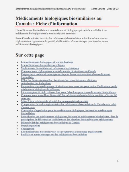 Médicaments biologiques biosimilaires au Canada – Global Biosimilars Week