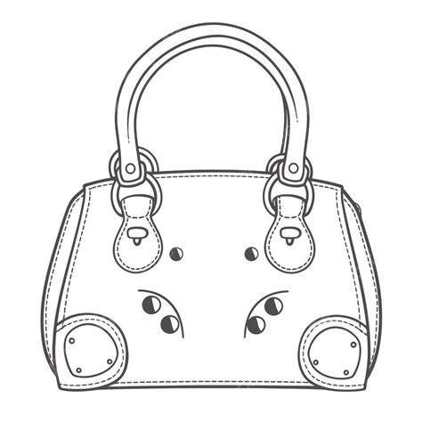 An Outline Drawing Of A Handbag On A White Background Sketch Vector ...