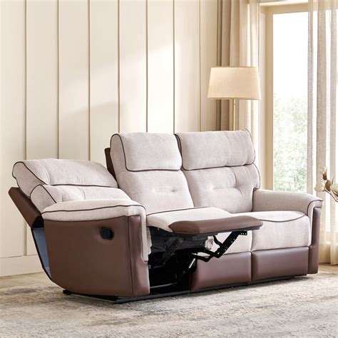 Buy Albert Fabric 3-Seater Recliner - Brown from Home Centre at just ...