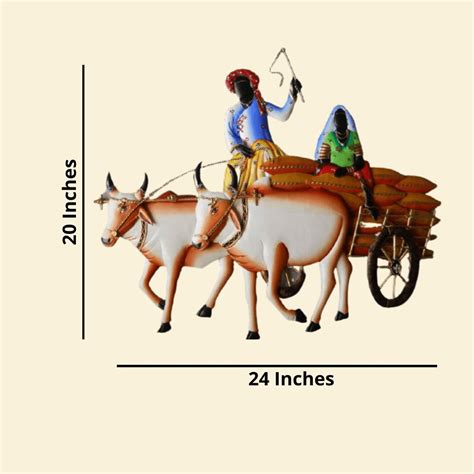 Metallic Wall Art Village Life - Way To Market (24 * 20 Inches) - Punam ...