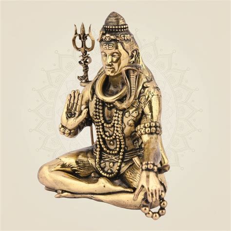 Pure Brass Lord Shiva Idol Blessing Pose – Divine Statue
