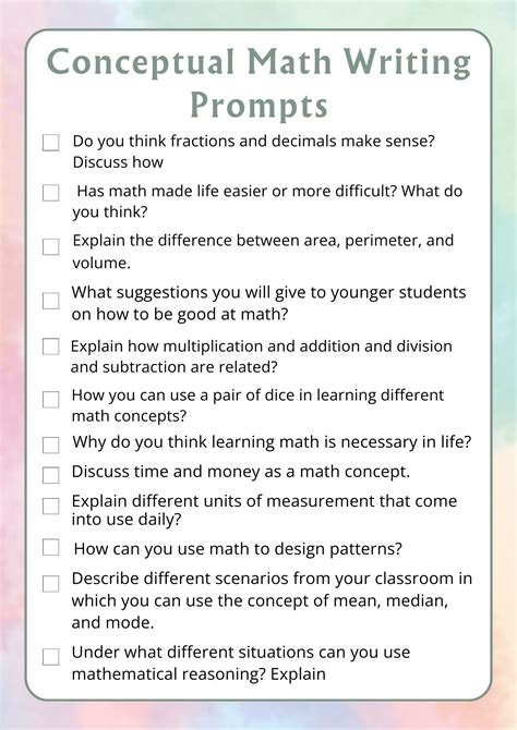 50 Middle School Math Writing Prompts[PDF Included] - Number Dyslexia