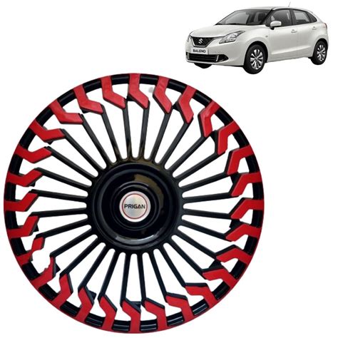 Prigan Baleno (Delta & Sigma Only) Black Red Wheel Cover 15" for Maruti ...