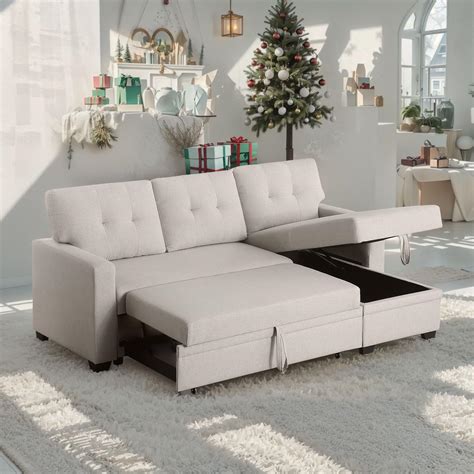 Amazon.com: Yehha L-Shape Sectional Sleeper Sofa, Modern Convertible ...